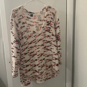 Long sleeve knit high low sweater